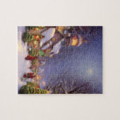Weihnachten in einer schneebedeckten Nacht Puzzle (Horizontal)