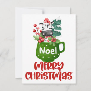 Weihnachten in einer Tasse Clipart Grußkarte