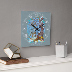Weihnachten in Elf Hall Acrylmontaguhr Quadratische Wanduhr