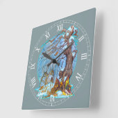 Weihnachten in Elf Hall Acrylmontaguhr Quadratische Wanduhr (Winkel)