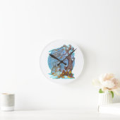 Weihnachten in Elf Hall Runde Wanduhr (Zuhause)
