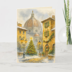Weihnachten in Florenz Italien Aquarell Leinwand  Karte