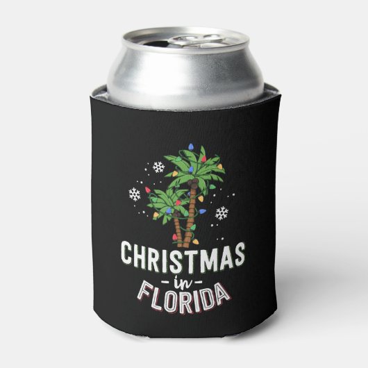 Weihnachten in Florida Deck Die Familie Palmen Dosenkühler (Kanne Vorderseite)
