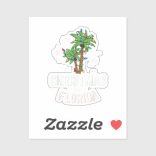 Weihnachten in Florida Deck Die Palmen Familie Va Aufkleber