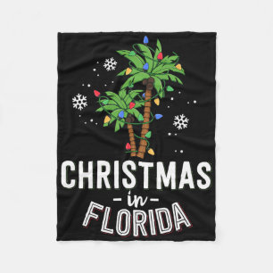 Weihnachten in Florida Deck Die Palmen Familie Va Fleecedecke