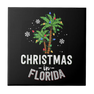 Weihnachten in Florida Deck Die Palmen Familie Va Fliese