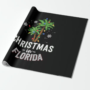 Weihnachten in Florida Deck Die Palmen Familie Va Geschenkpapier