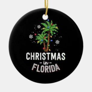 Weihnachten in Florida Deck Die Palmen Familie Va Keramik Ornament