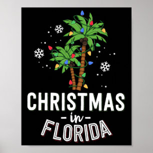 Weihnachten in Florida Deck Die Palmen Familie Va Poster