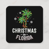 Weihnachten in Florida Deck Die Palmen Familie Va Quadratische Visitenkarte (Rückseite)