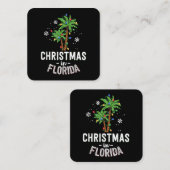 Weihnachten in Florida Deck Die Palmen Familie Va Quadratische Visitenkarte (Vorne/Hinten)