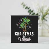 Weihnachten in Florida Deck Die Palmen Familie Va Save The Date (Stehend Vorderseite)