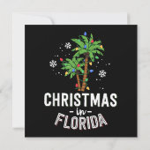 Weihnachten in Florida Deck Die Palmen Familie Va Save The Date (Rückseite)