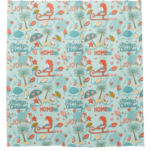 Weihnachten in Florida Duschvorhang (Vorderseite)