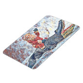 Weihnachten in Florida Weihnachtsmann Reiten Allig Magnet (Linke Seite)