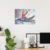 Weihnachten in Florida Weihnachtsmann Reiten Allig Poster (Heimbüro)