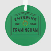 Weihnachten in Framingham, MA Metal Ornament (Rückseite)