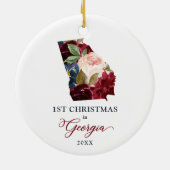 Weihnachten in Georgien Personalisierter GA-Staat Keramik Ornament (Hinten)