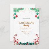Weihnachten in Grün und Rot Einladung (Vorne/Hinten)