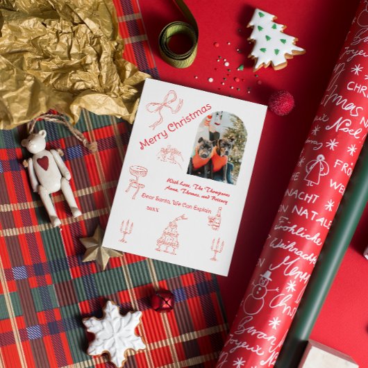 Weihnachten in Handschrift Karte