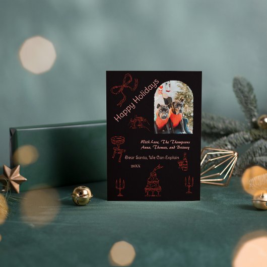 Weihnachten in Handschrift Karte