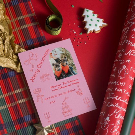 Weihnachten in Handschrift Karte