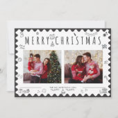 Weihnachten in Handschrift, Schwarz-Weiß-Foto (Vorderseite)