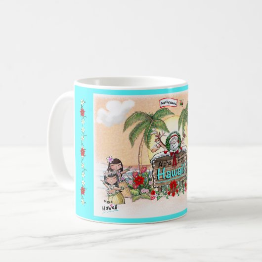 Weihnachten in Hawaii Kaffeetasse (Vorderseite Links)