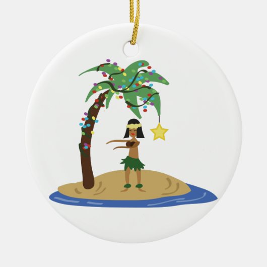 Weihnachten in Hawaii Keramik Ornament (Vorne)