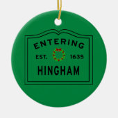 Weihnachten in Hingham Massachusetts Keramik Ornament (Vorne)