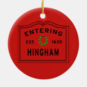 Weihnachten in Hingham Massachusetts Keramik Ornament (Hinten)