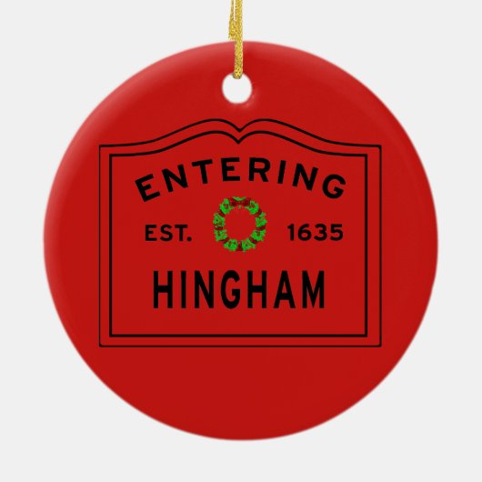 Weihnachten in Hingham Massachusetts Keramik Ornament (Hinten)