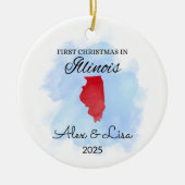 Weihnachten in Illinois Staat Ornament (Vorne)