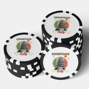 Weihnachten in Italien Italienische Feiertagsstimm Pokerchips