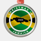 Weihnachten in Jamaika Urlaub auf Jamaika Ornament Aus Metall (Vorne)