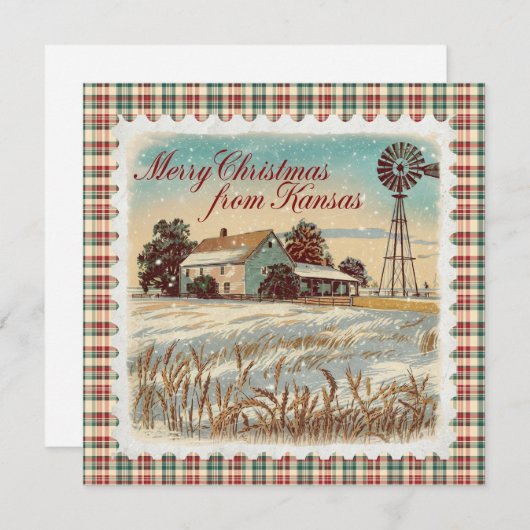 Weihnachten in Kansas Weihnachtskarte (Vorne/Hinten)