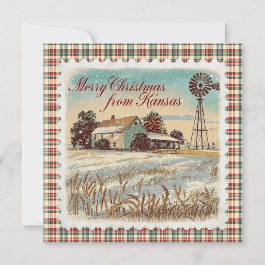 Weihnachten in Kansas Weihnachtskarte (Vorderseite)