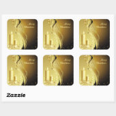 Weihnachten in Kerzenschein Quadratischer Aufkleber (Blatt)