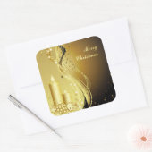 Weihnachten in Kerzenschein Quadratischer Aufkleber (Umschlag)