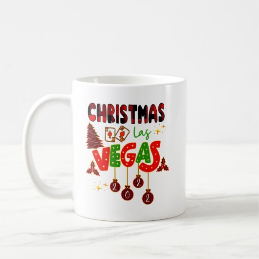 Weihnachten in Las Vegas Group Matching Typografic Kaffeetasse (Links)