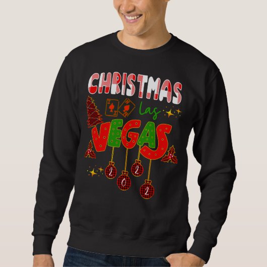 Weihnachten in Las Vegas Group Matching Typografic Sweatshirt (Vorderseite)
