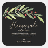 Weihnachten in Liebe Quadratischer Aufkleber (Vorderseite)