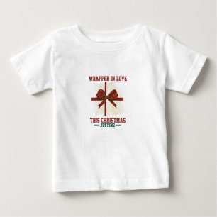 Weihnachten in Liebe umhüllt Personalisiertes Ba Baby T-shirt