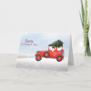Weihnachten in Lkw mit Baum Weihnachtskarte