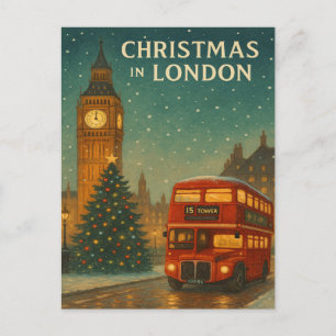 Weihnachten in London – Festliche Feiertagsszene m Postkarte
