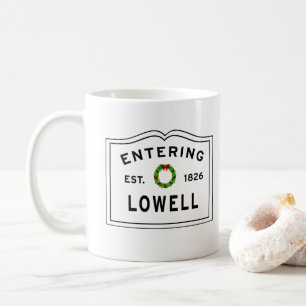 Weihnachten in Lowell, MA Holiday Wreath Kaffeetasse