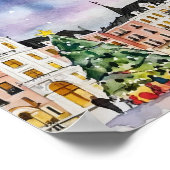 Weihnachten in Madrid Spanien Wasserfarbe Poster (Ecke)