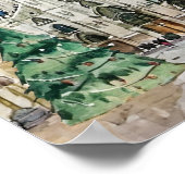 Weihnachten in Mailand Italien Wasserfarbe Poster (Ecke)