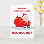 Weihnachten in Malay, Sprechen Sie Ho, Ho, Ho? Karte (Gelbe Blume)