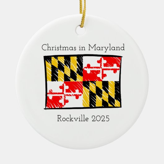 Weihnachten in Maryland Personalisierte Ornamente (Vorne)